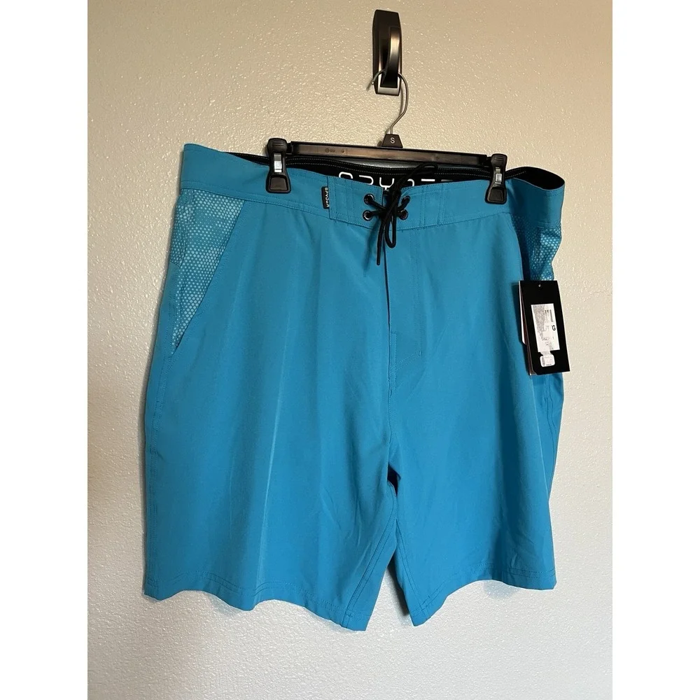 Spyder Shorts Men's Swim Trunks Surf Board Shorts Turquoise Blue UV Size XXL New